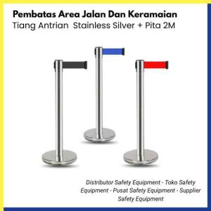 Tiang Antrian Stainless Silver